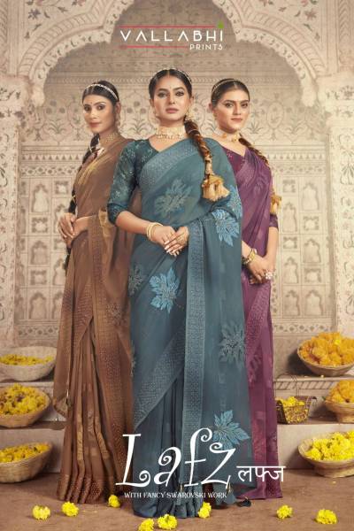 Lafz By Vallabhi Print Fancy Georgette Sareee Collection
